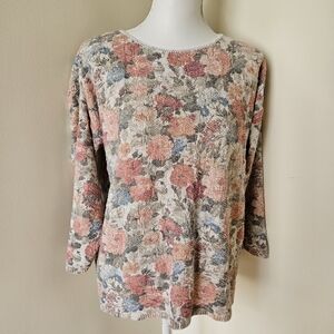 Vintage JJ Browne Floral Knit Sweater with Metallic Detailing